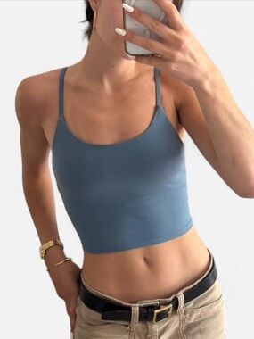 Athletic Blue Cropped Tank Top